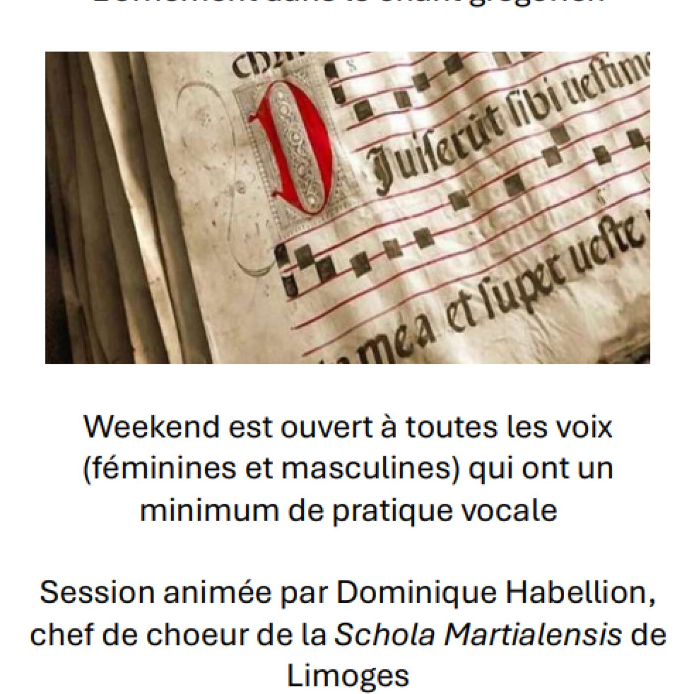 Stage de chant grégorien les 15 et 16 mars à l'Abbaye de Bassac episode artwork
