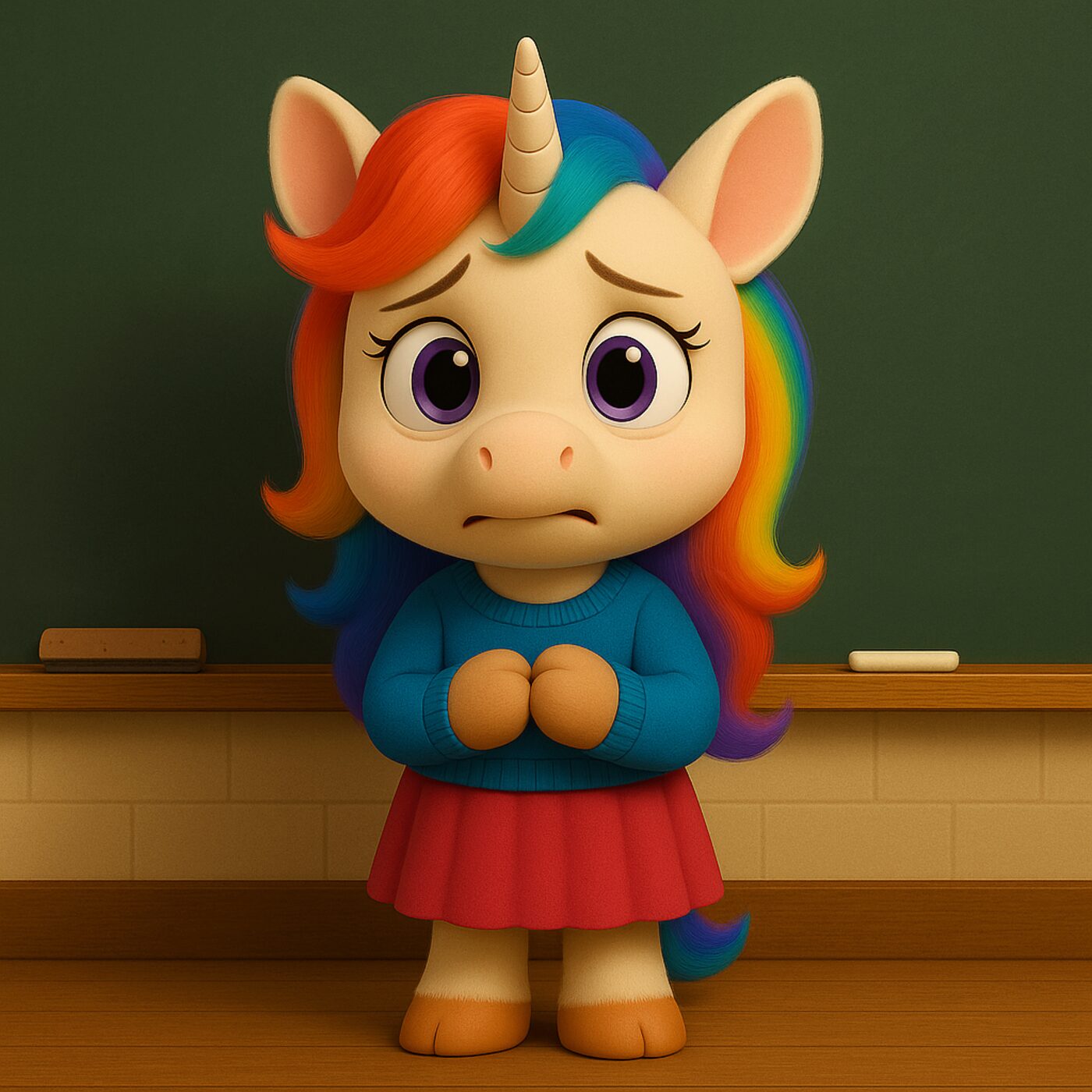 Petite Licorne est timide Petite Licorne est timide