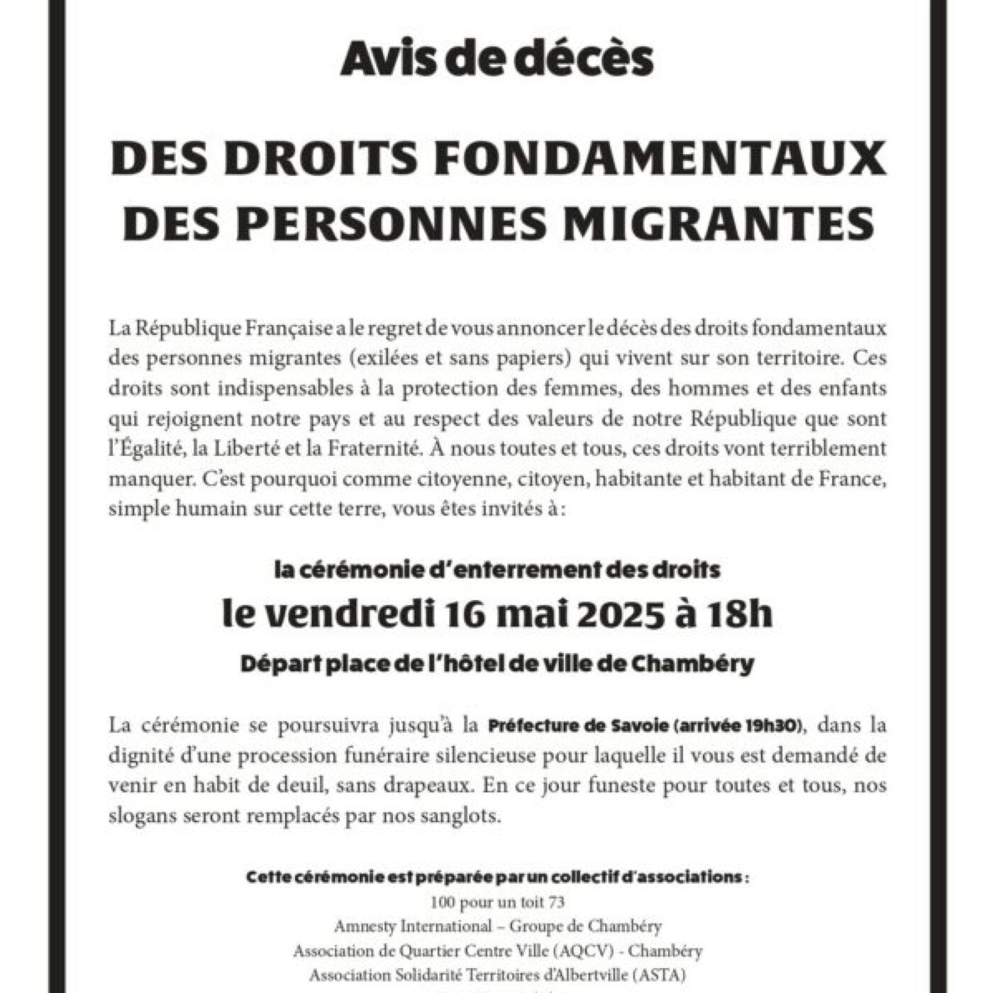 Un avis de décès des droits des personnes migrantes publié à Chambéry episode artwork