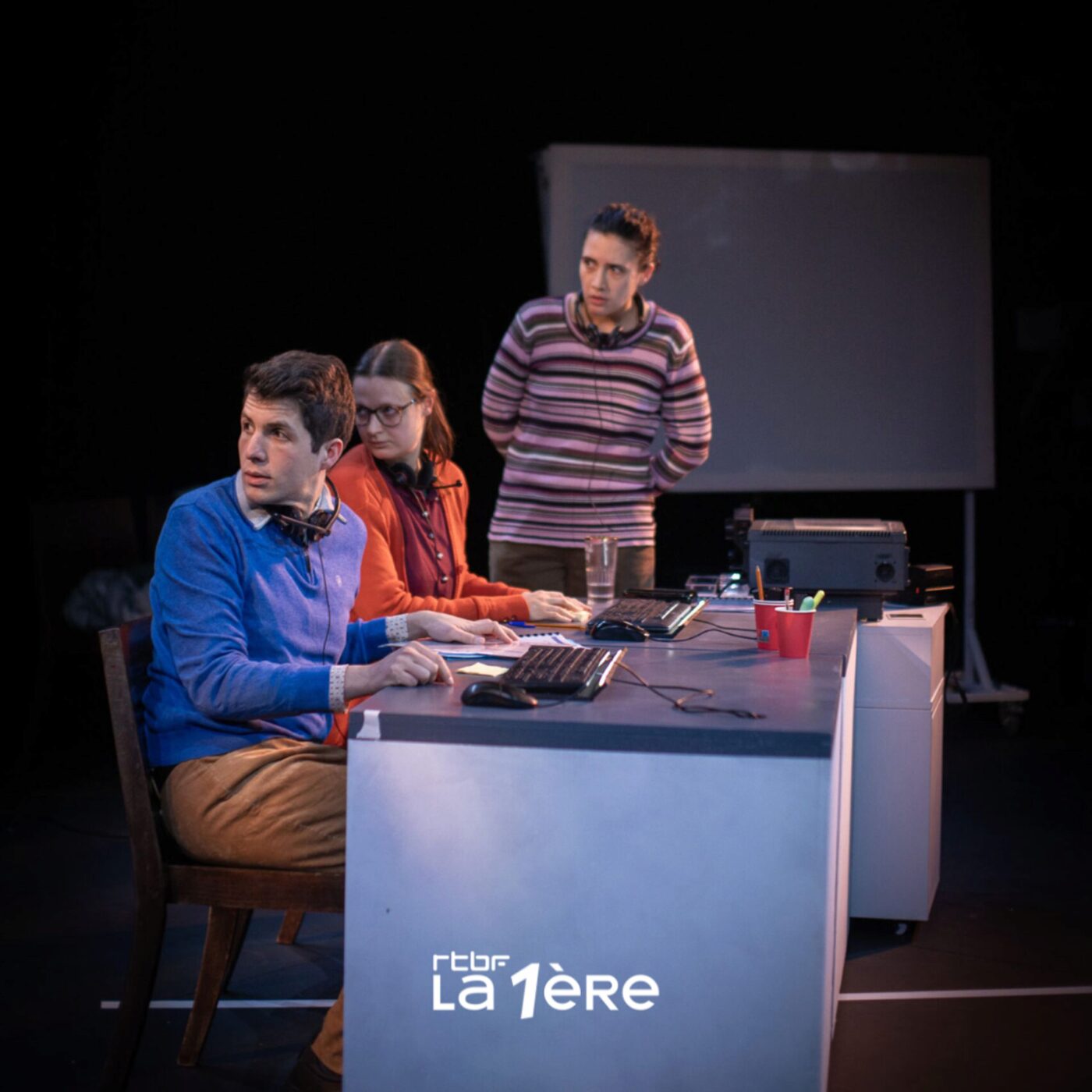 Thibault Sartori et Justine Rouet Chabaux pour  "Des gens au travail " au théâtre Les Riches-Claires à Bruxelles