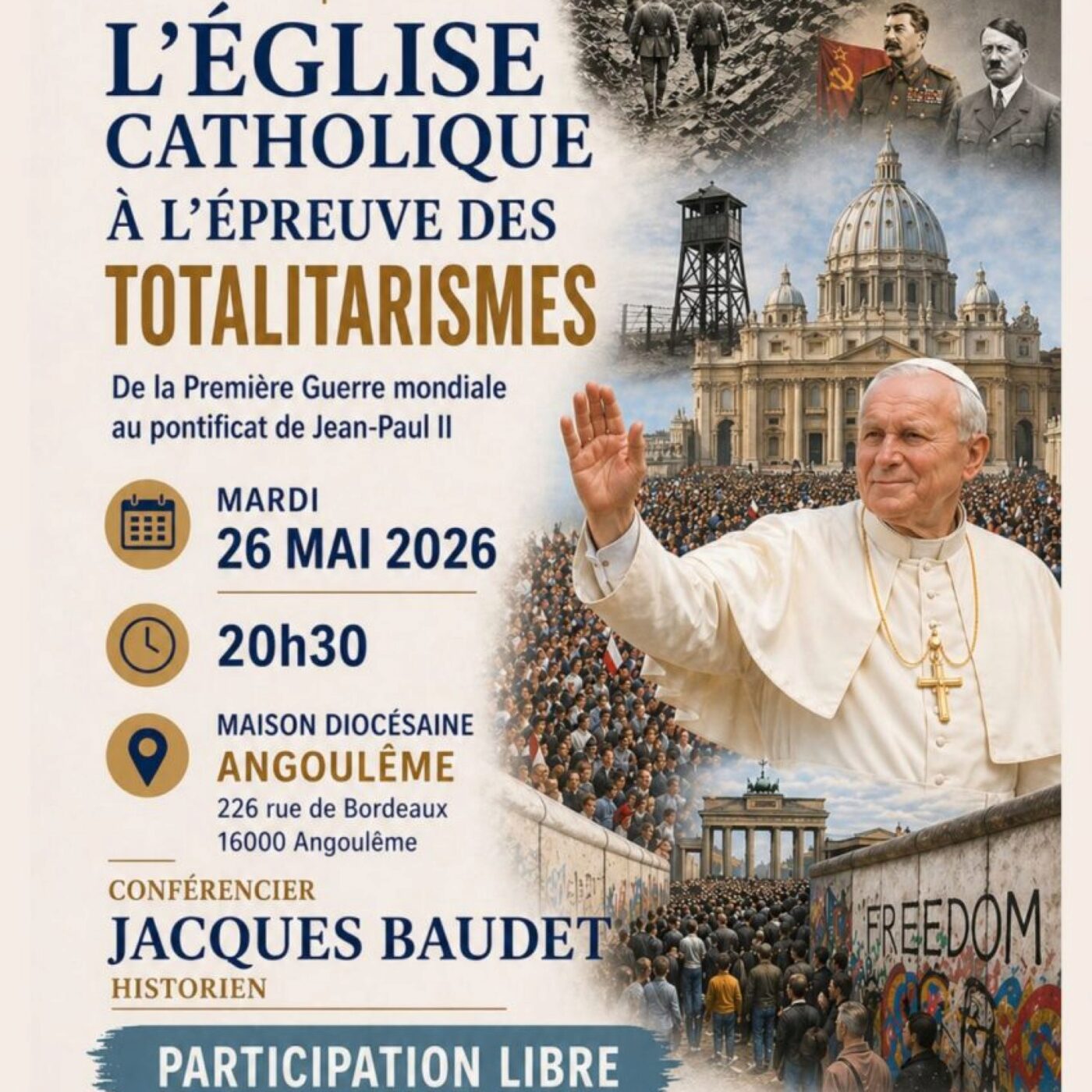 Conférence le 26 mai : L'Eglise catholique à l'épreuve des totalitarismes episode artwork