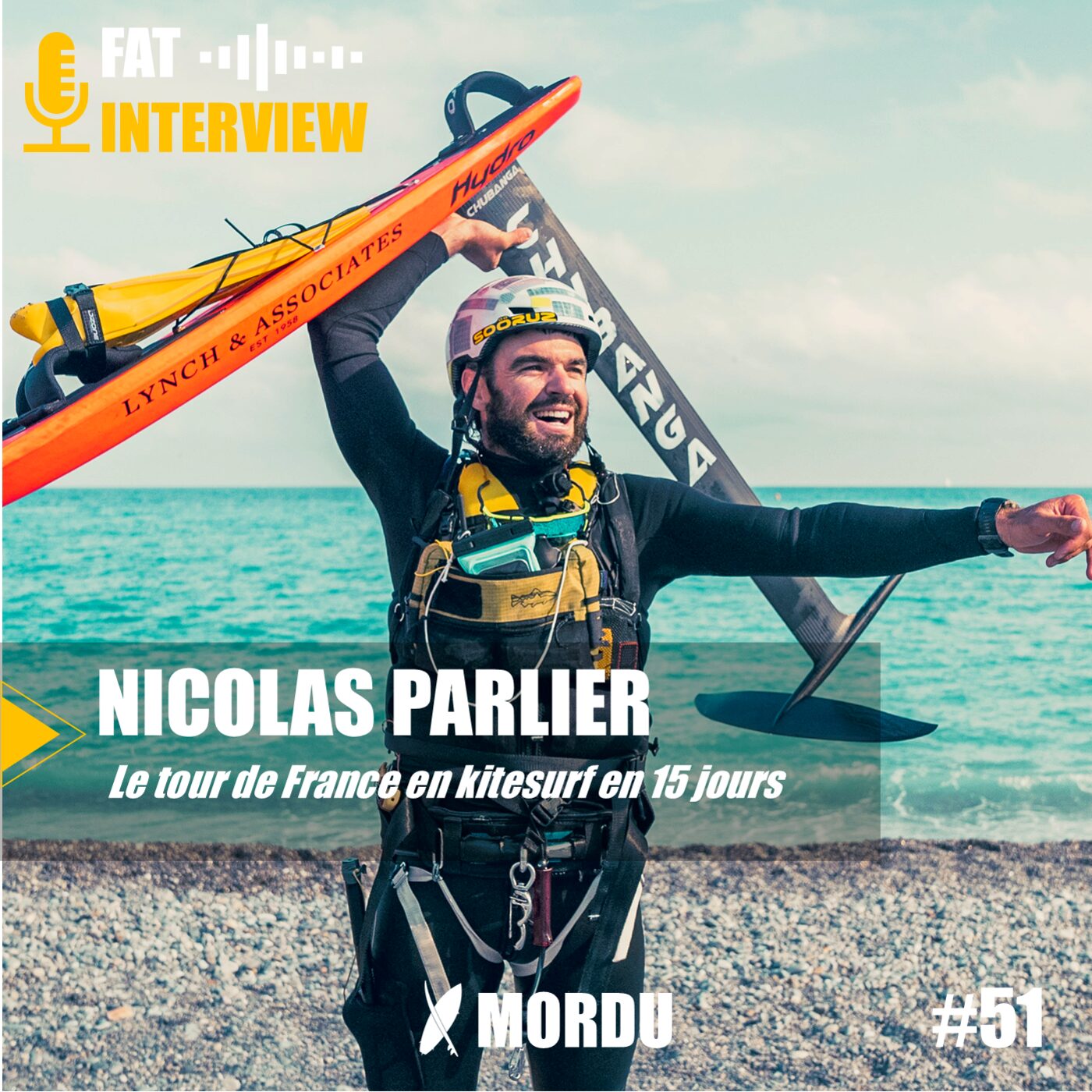 episode cover Nicolas PARLIER : le tour de France en kitesurf en 15 jours - Kitesurf, Foil - FAT ITW #51