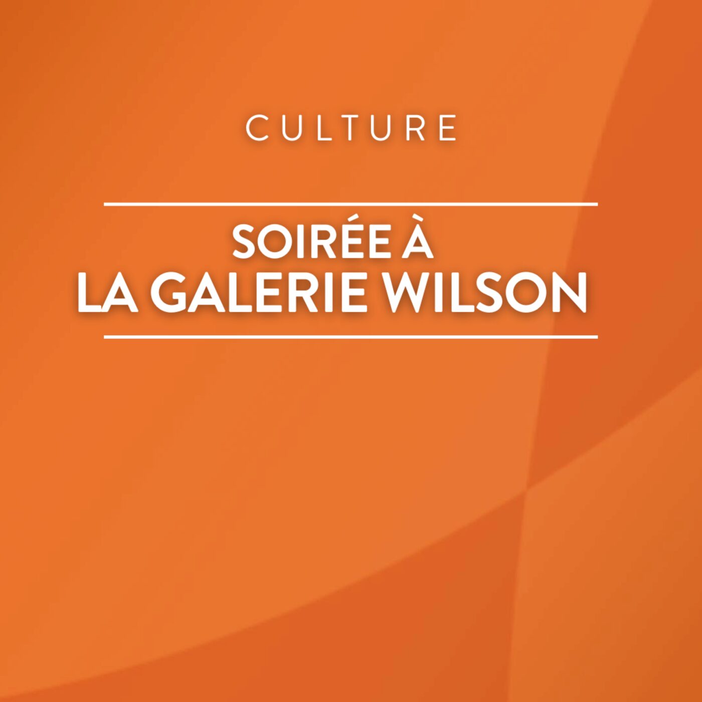Soirée à La Galerie Wilson