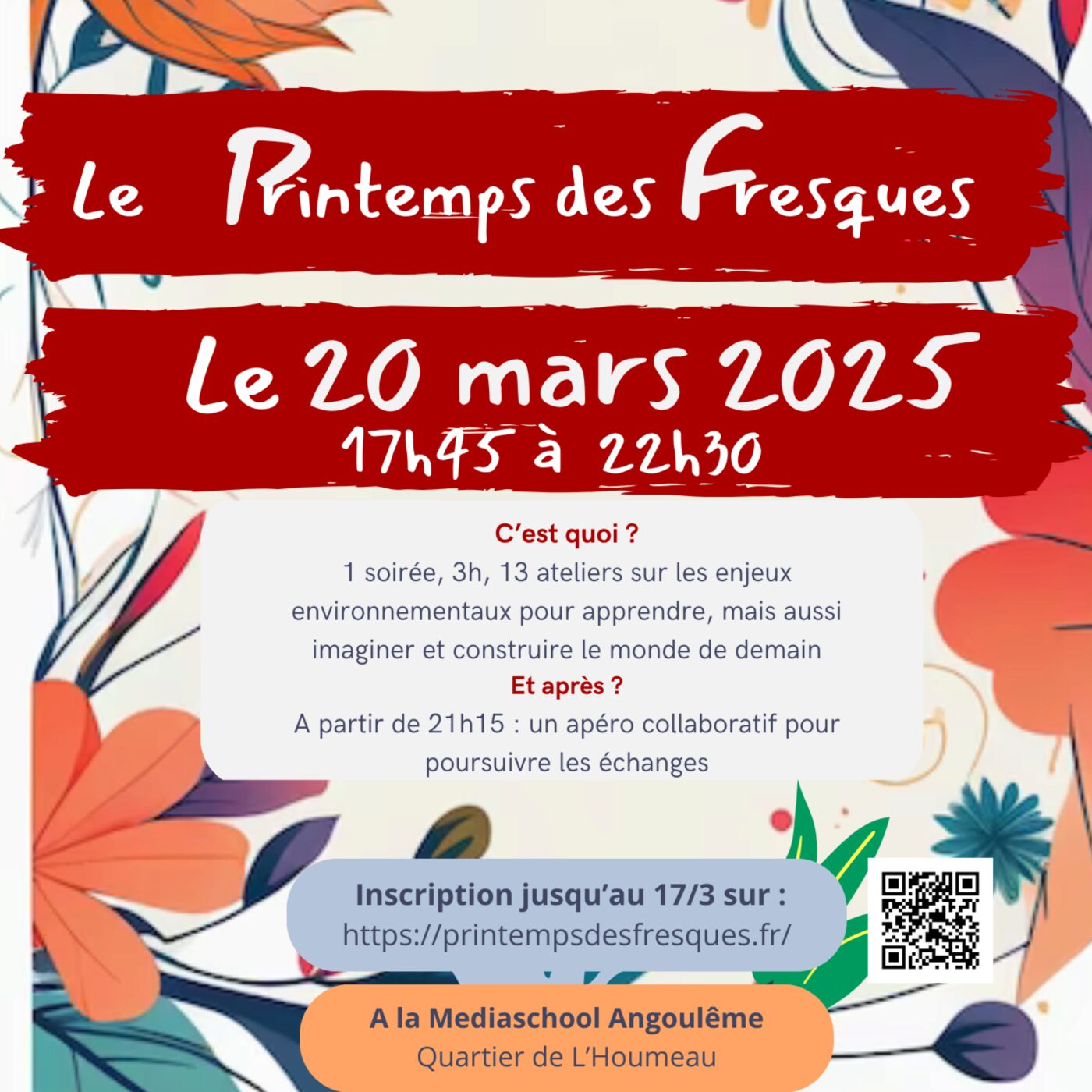 Printemps des Fresques à Angoulême : 2ème édition jeudi 20 mars episode artwork