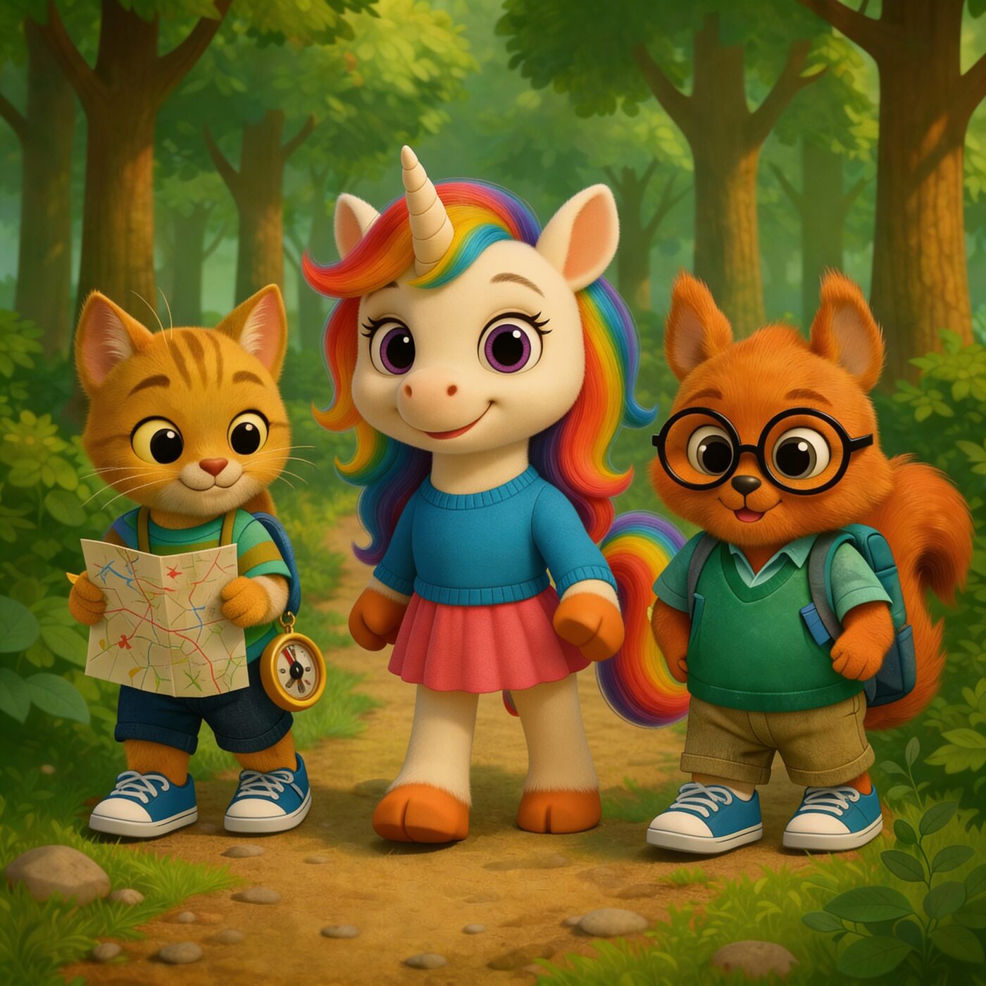 Petite Licorne fait une course d'orientation